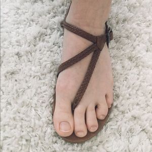 Brown strappy sandals
